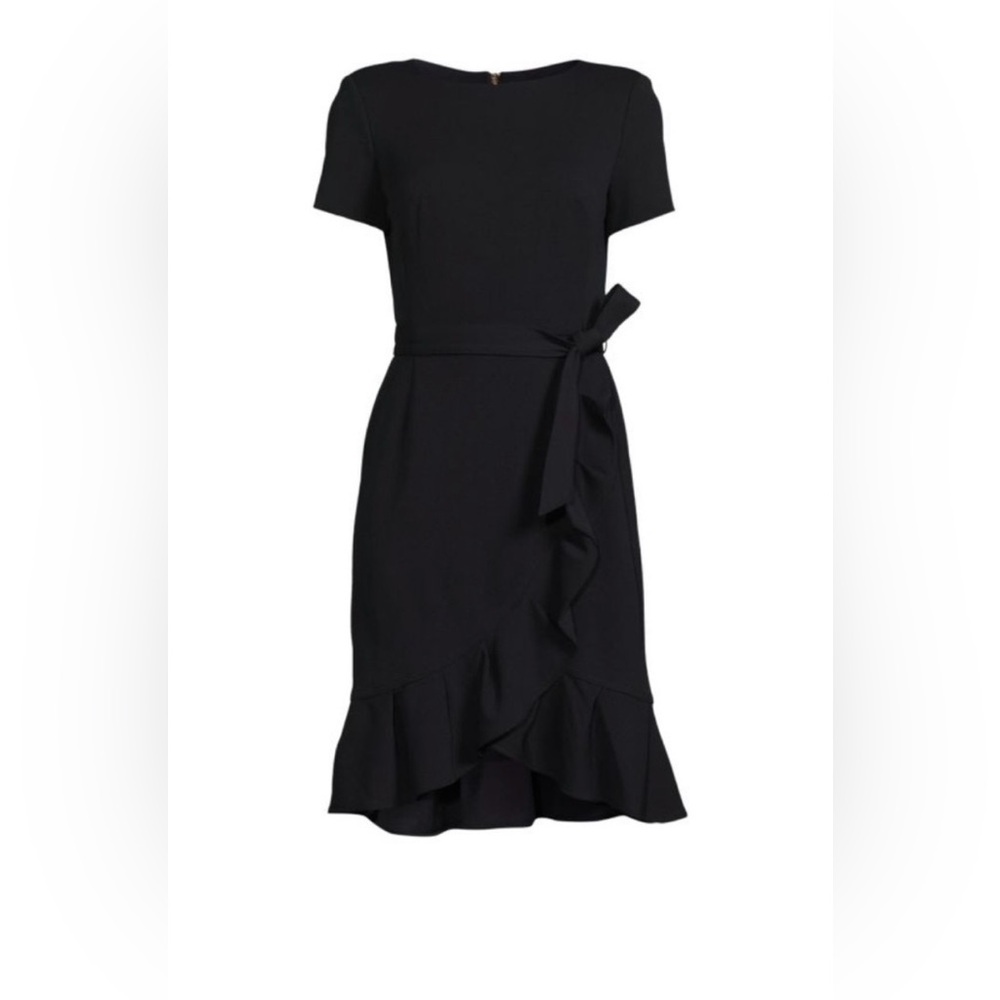 NWT Calvin Klein Black Ruffle Dress - Picture 3 of 5